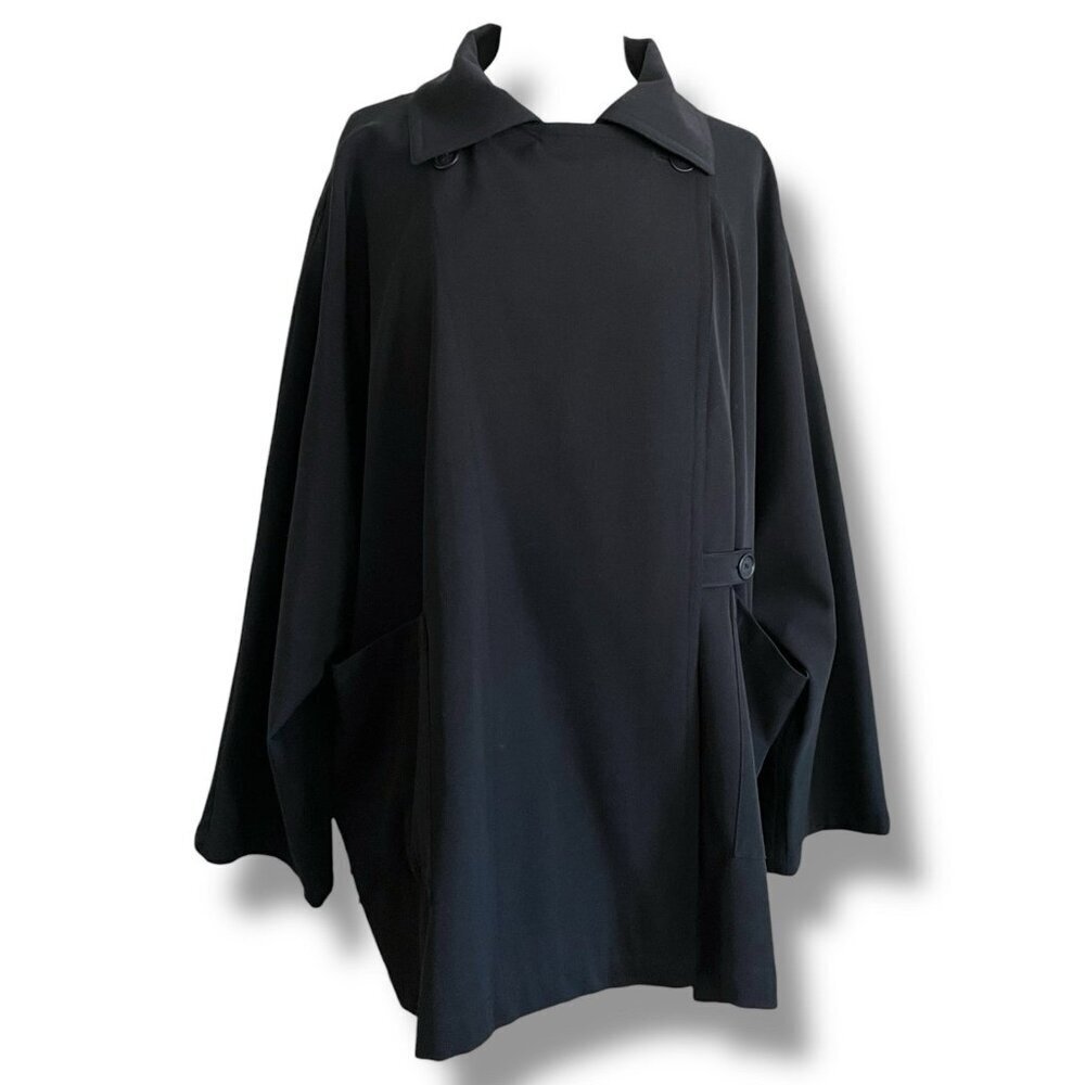 Ivan Grundahl Womens Jacket XS Black Wool Oversized Lagenlook Minimalist Coat - Picture 8 of 11